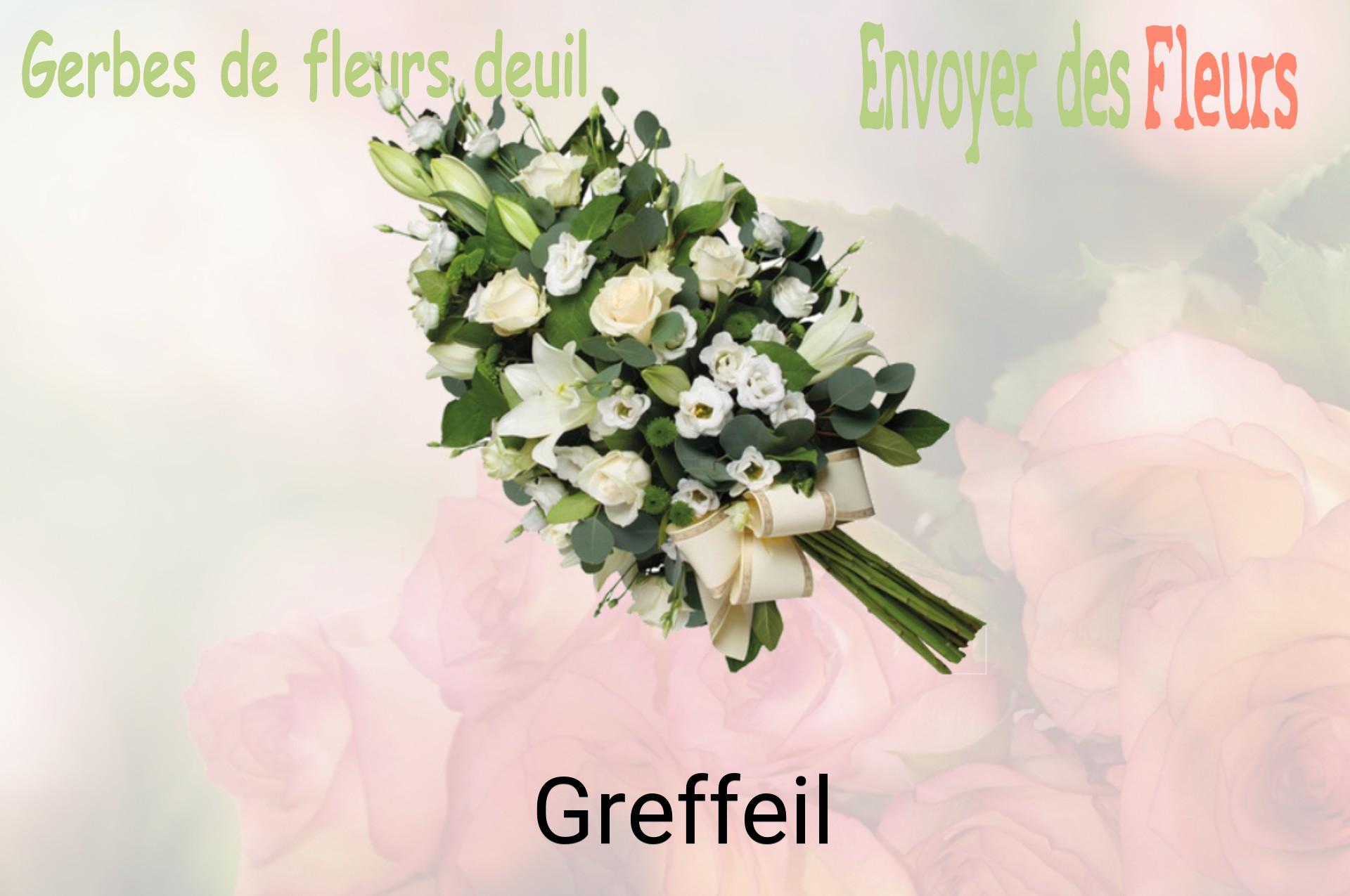 Gerbe de fleurs de deuil livrée à Greffeil